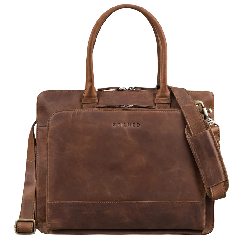 "Nola" Shopper Aktentasche Damen Leder Groß Laptoptasche 14 Zoll