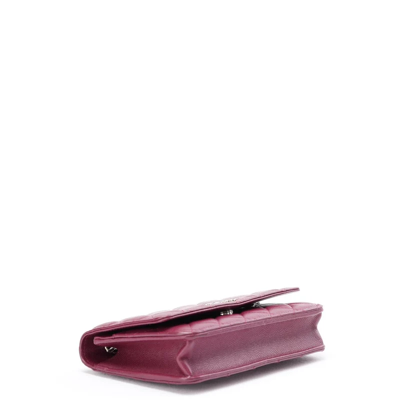 Chanel Burgunder Geldbörse mit Kette (WOC) Multicolor CC