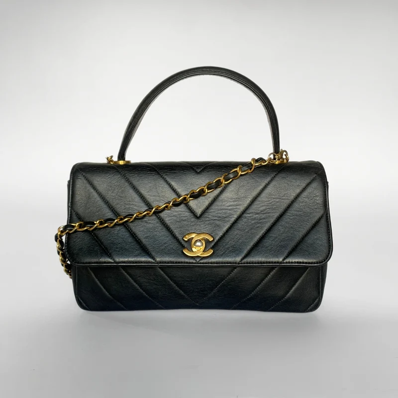 Chanel Coco Henkeltasche Chevron Lammleder