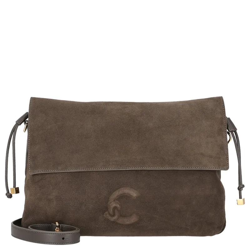 Coccinelle Lidia Suede Bim - Schultertasche 31 cm (fango/fango)