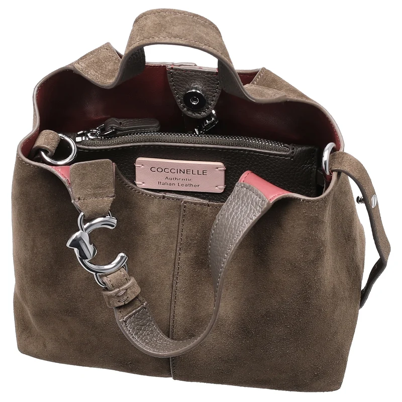 Coccinelle C-Easy Suede - Henkeltasche S 20 cm (fango/fango)