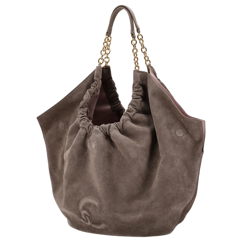 Coccinelle Smash Suede Bim - Schultertasche 35 cm (warm taupe)