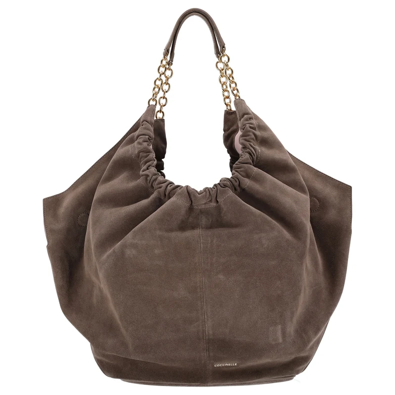 Coccinelle Smash Suede Bim - Schultertasche 35 cm (warm taupe)