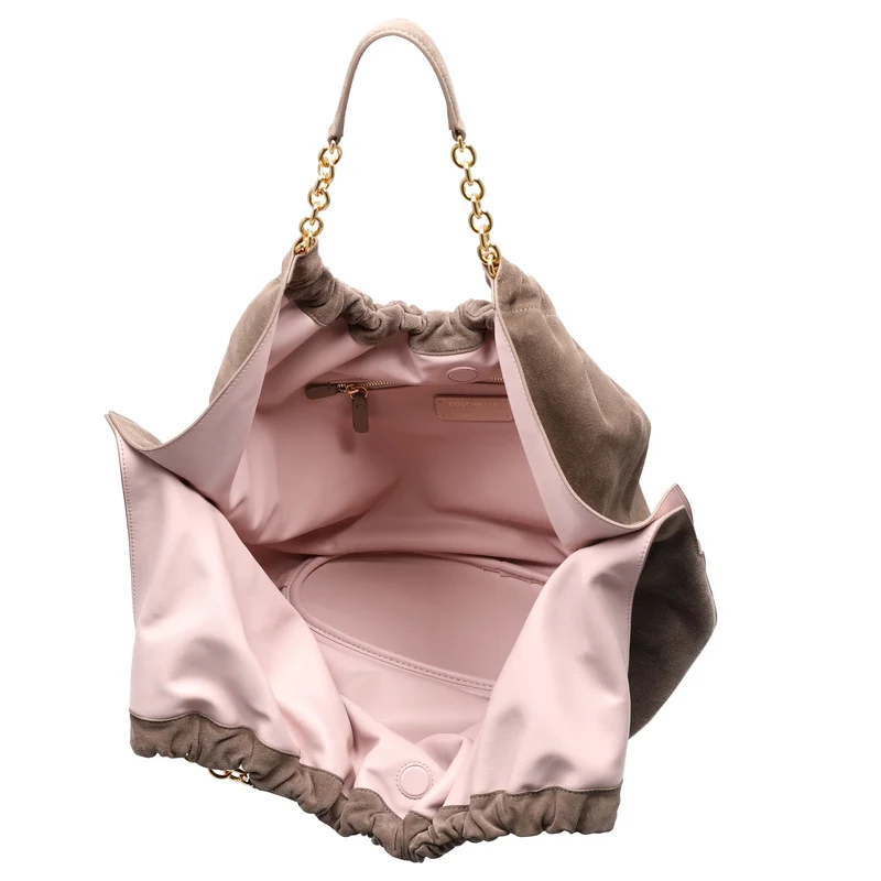 Coccinelle Smash Suede Bim - Schultertasche 35 cm (warm taupe)