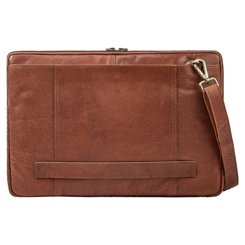 "Graham" Schmale Echtleder Laptoptasche 15.6 Zoll mit abnehmbaren Gurt