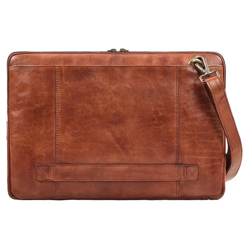 "Graham" Schmale Echtleder Laptoptasche 15.6 Zoll mit abnehmbaren Gurt