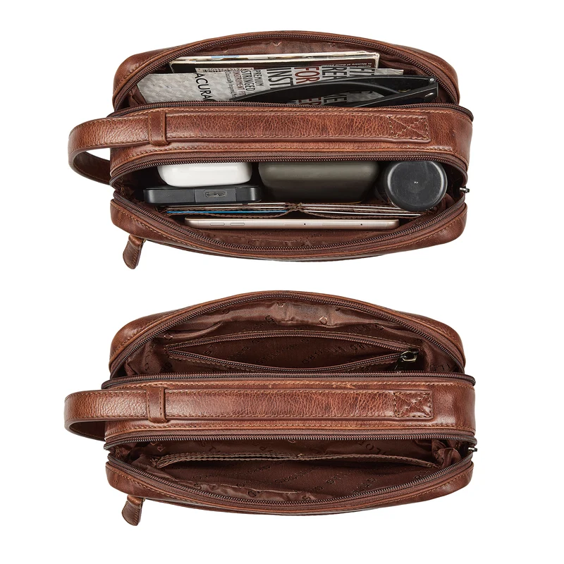 "Bran" Handgelenktasche Herren Leder Groß Clutch Echtleder Vintage