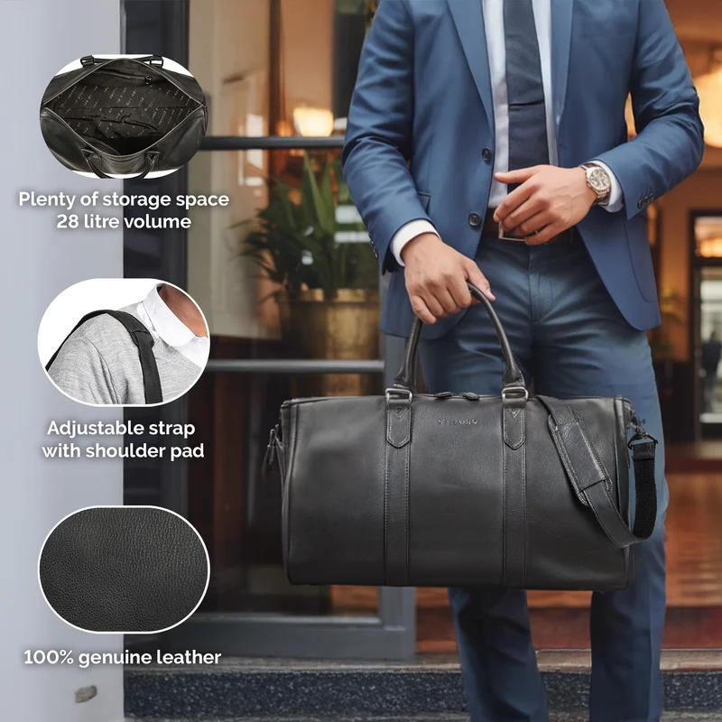 "Santiago" Vintage Reisetasche Leder 28L für Damen & Herren