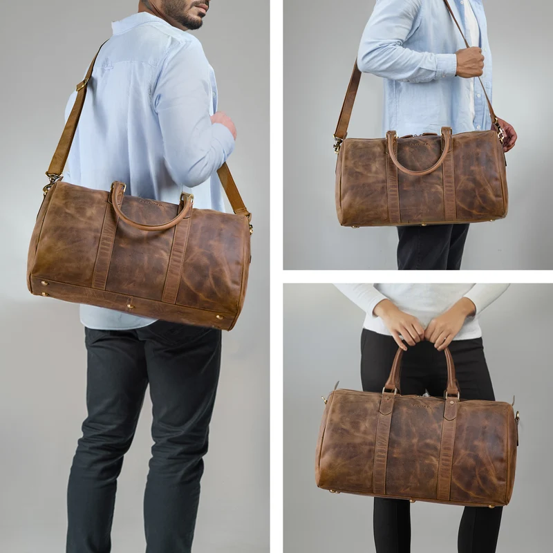 "Santiago" Vintage Reisetasche Leder 28L für Damen & Herren