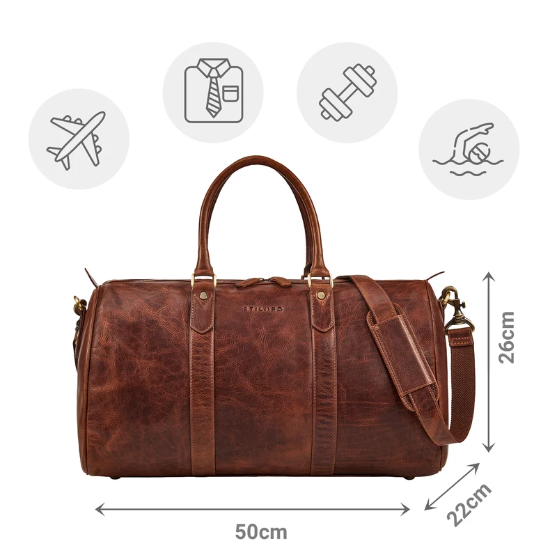 "Santiago" Vintage Reisetasche Leder 28L für Damen & Herren