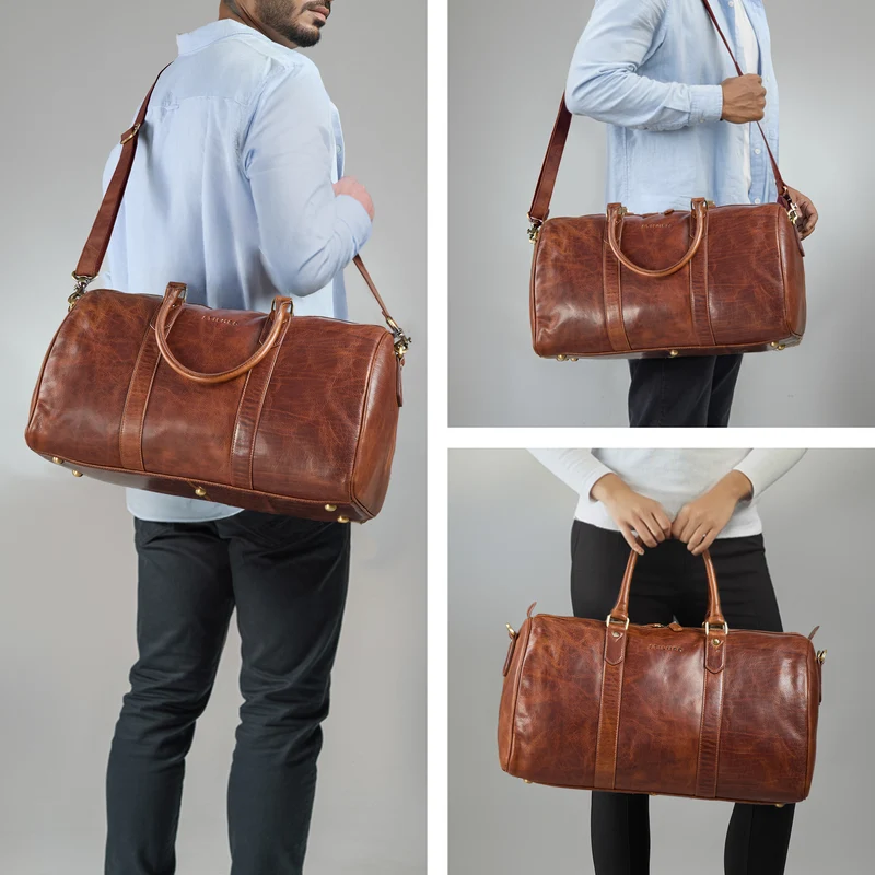 "Santiago" Vintage Reisetasche Leder 28L für Damen & Herren
