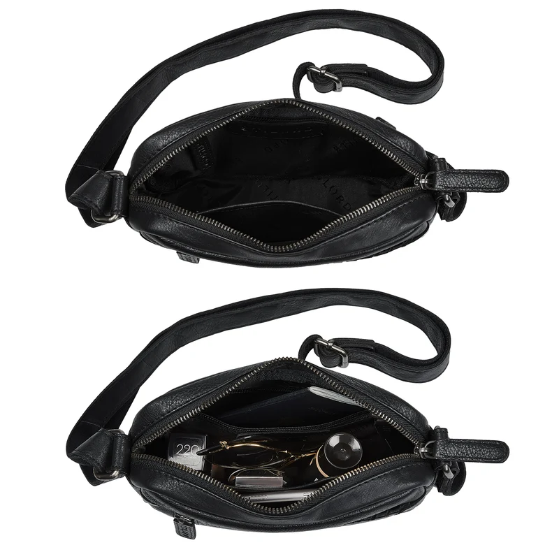 "Marisa" Boho Umhängetasche Damen klein Leder Crossbody Bag