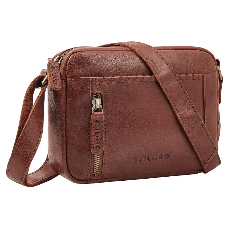 "Marisa" Boho Umhängetasche Damen klein Leder Crossbody Bag