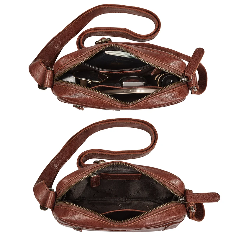 "Marisa" Boho Umhängetasche Damen klein Leder Crossbody Bag