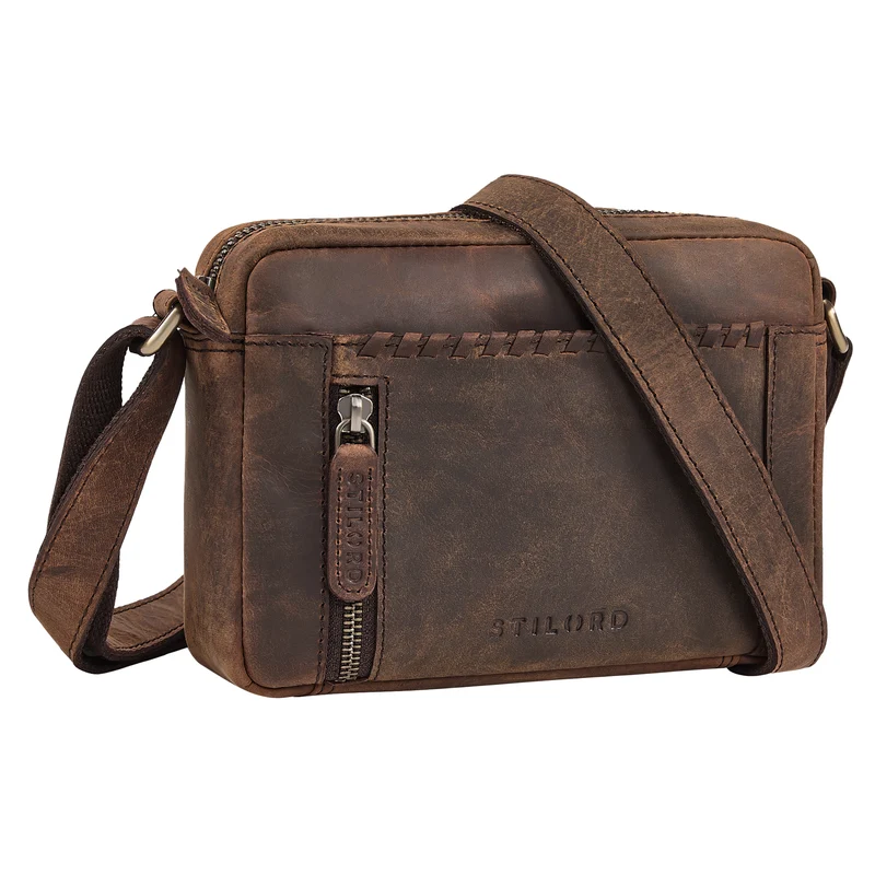 "Marisa" Boho Umhängetasche Damen klein Leder Crossbody Bag