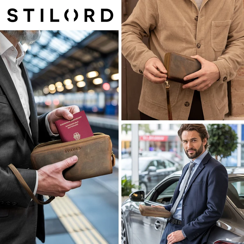"Thor" XXL Herren Portemonnaie Leder 25 Kartenfächer mit Handschlaufe