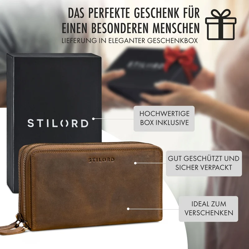 "Thor" XXL Herren Portemonnaie Leder 25 Kartenfächer mit Handschlaufe