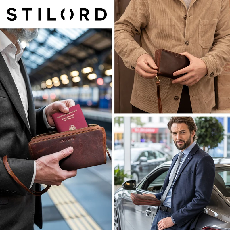 "Thor" XXL Herren Portemonnaie Leder 25 Kartenfächer mit Handschlaufe