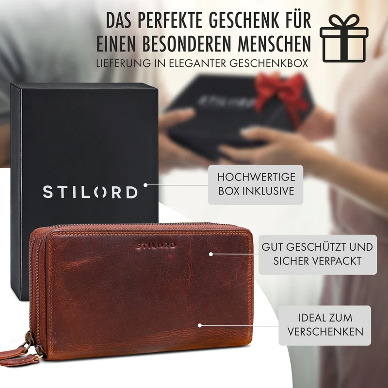 "Thor" XXL Herren Portemonnaie Leder 25 Kartenfächer mit Handschlaufe