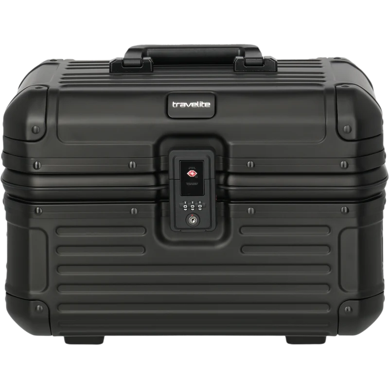 Travelite Next Beauty Case aus Aluminium 38 cm -Schwarz