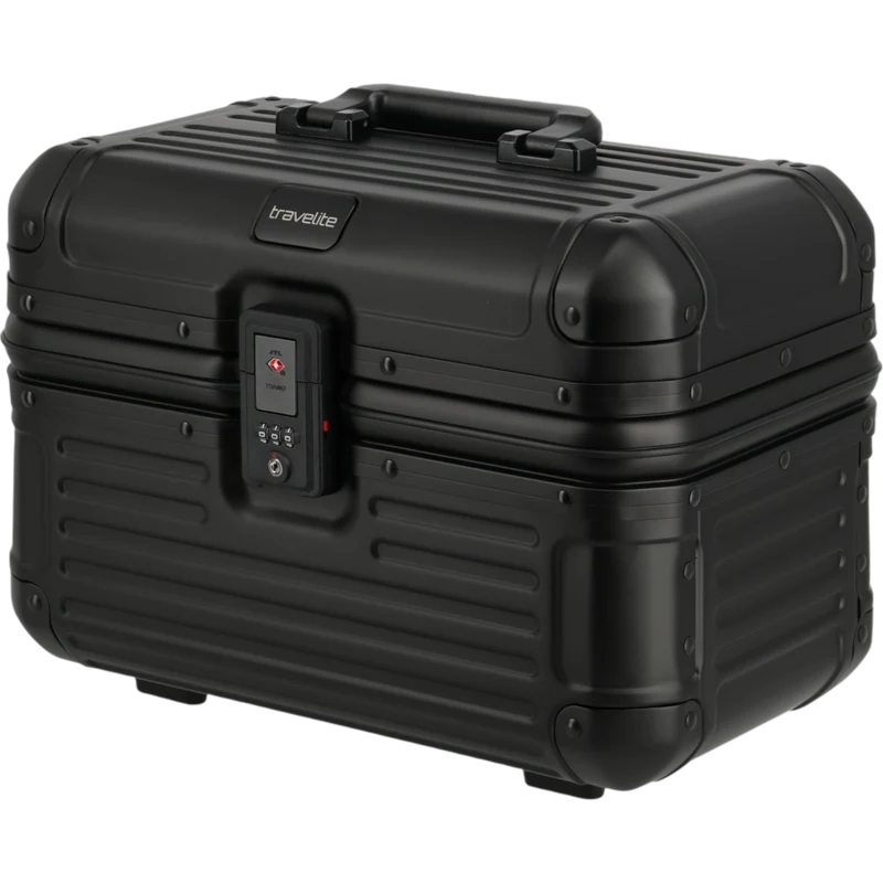 Travelite Next Beauty Case aus Aluminium 38 cm -Schwarz