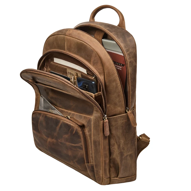 "Ramiro" Business Rucksack Herren Leder Laptoprucksack 15.6 - 16 Zoll