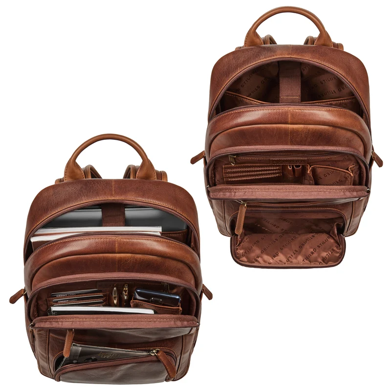 "Ramiro" Business Rucksack Herren Leder Laptoprucksack 15.6 - 16 Zoll