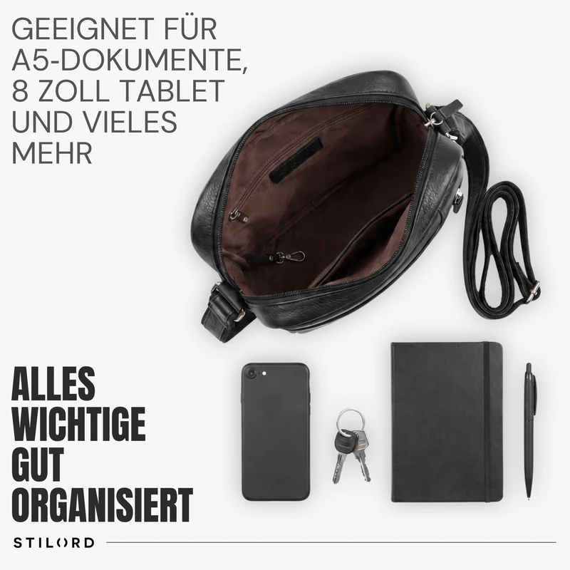 "Memphis" Kleine Ledertasche Umhängetasche Herren