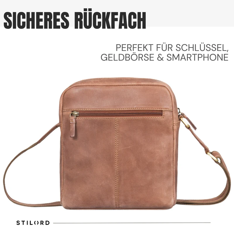 "Memphis" Kleine Ledertasche Umhängetasche Herren
