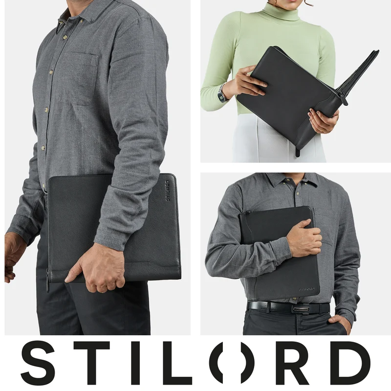 "Wesley" Elegante Dokumentenmappe A4 Leder mit Reißverschluss