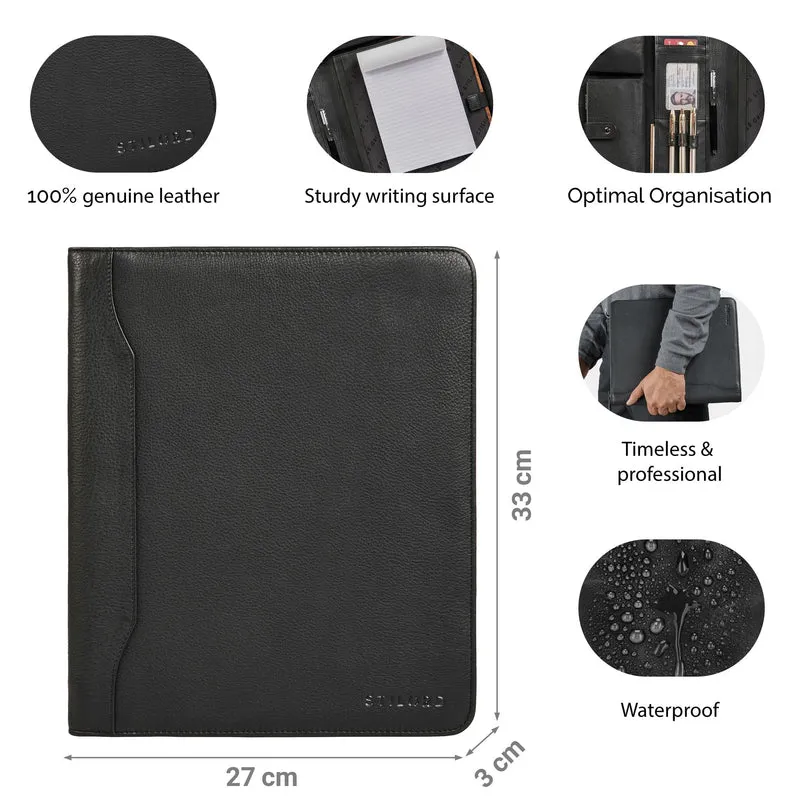 "Wesley" Elegante Dokumentenmappe A4 Leder mit Reißverschluss