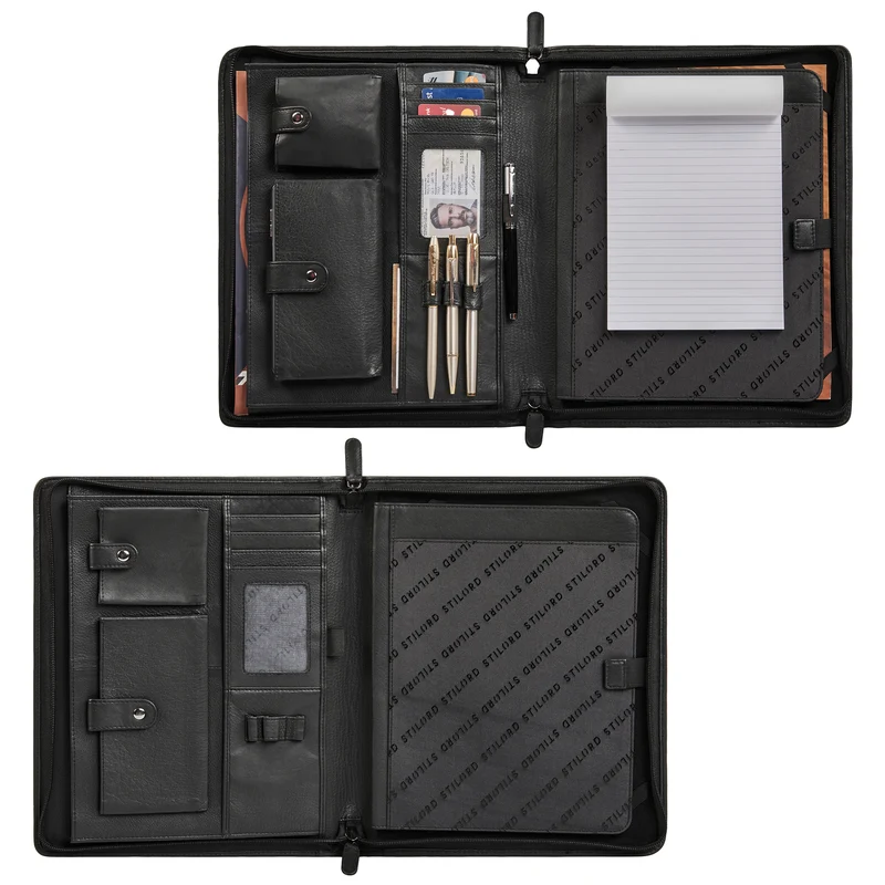 "Wesley" Elegante Dokumentenmappe A4 Leder mit Reißverschluss