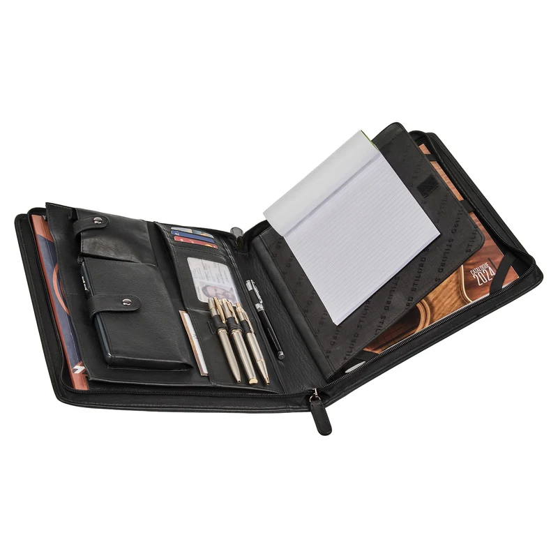 "Wesley" Elegante Dokumentenmappe A4 Leder mit Reißverschluss