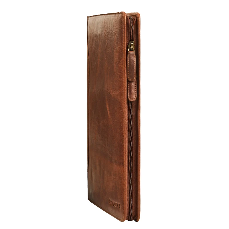 "Wesley" Elegante Dokumentenmappe A4 Leder mit Reißverschluss