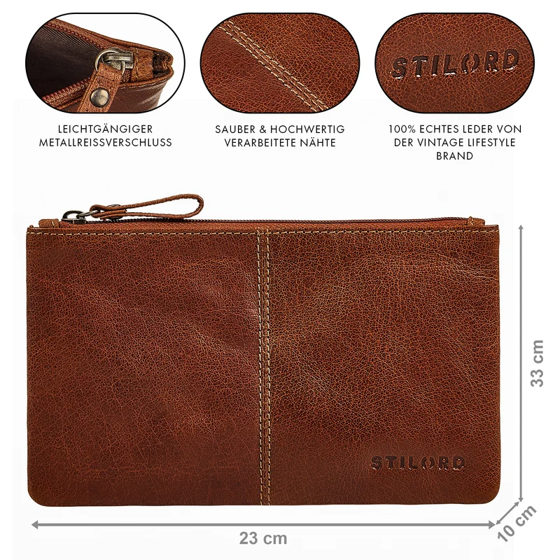 "Adil" Banktasche Leder Herren & Damen Geldtasche Echtleder klein