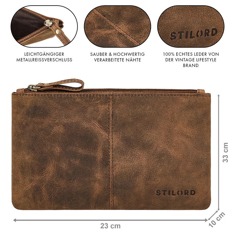 "Adil" Banktasche Leder Herren & Damen Geldtasche Echtleder klein