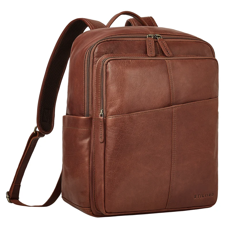 "Maurizio" Großer Leder Rucksack Herren Laptoprucksack 15,6 Zoll