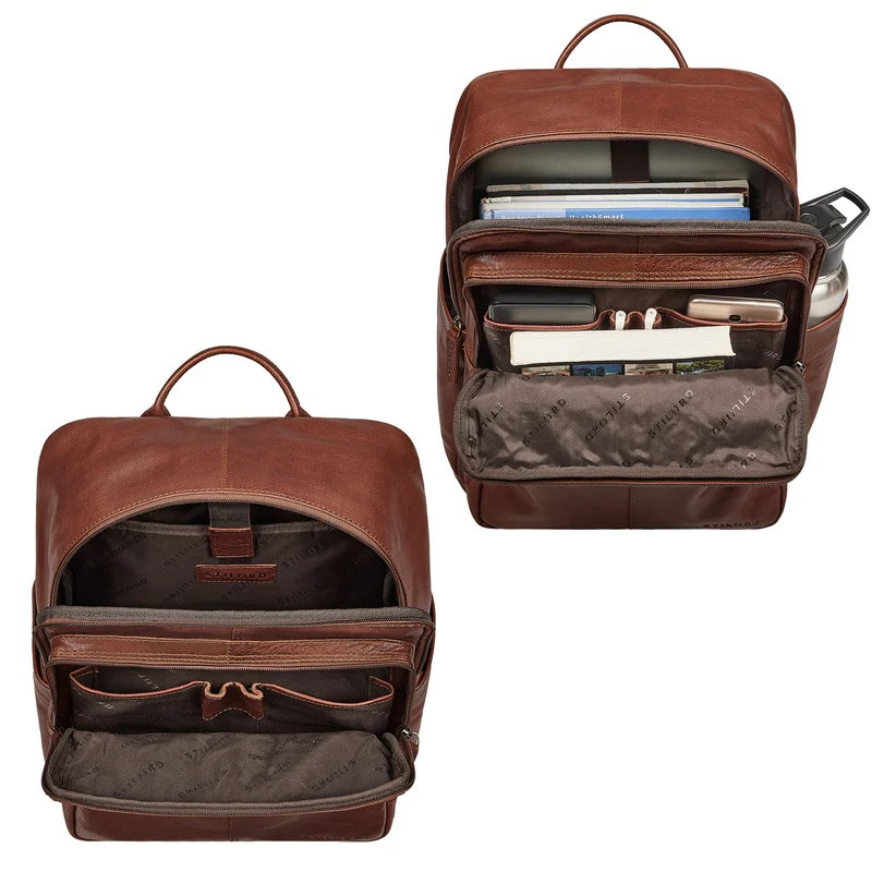 "Maurizio" Großer Leder Rucksack Herren Laptoprucksack 15,6 Zoll
