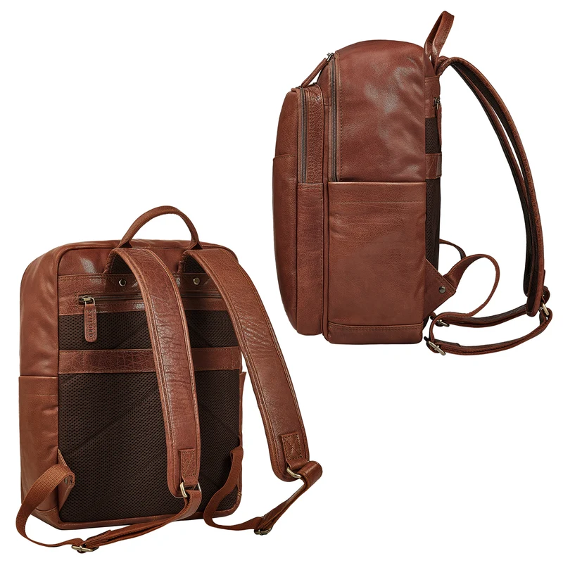 "Maurizio" Großer Leder Rucksack Herren Laptoprucksack 15,6 Zoll