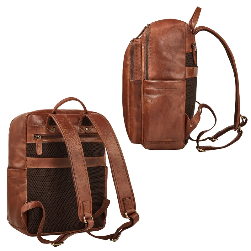 "Maurizio" Großer Leder Rucksack Herren Laptoprucksack 15,6 Zoll