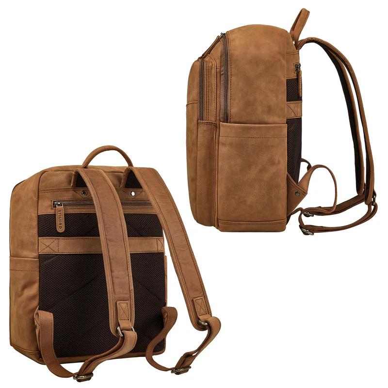 "Maurizio" Großer Leder Rucksack Herren Laptoprucksack 15,6 Zoll