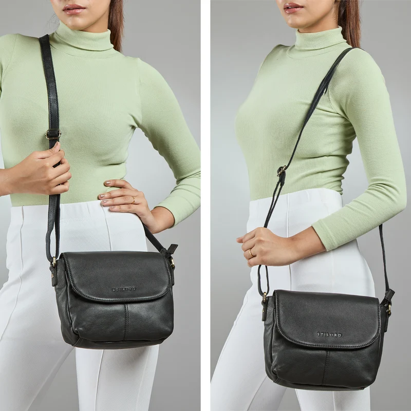 "Elowen" Stylishe Kleine Echtleder Umhängetasche für Damen