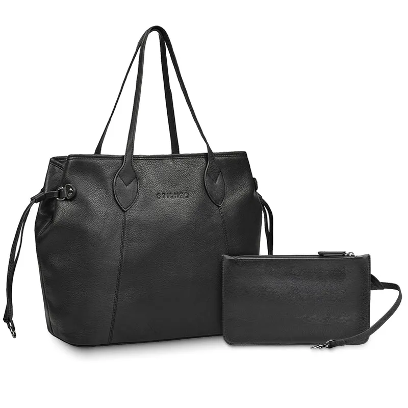 "Camelia" 2-Teilige Shopper Tasche Damen Groß mit Geldbörse Echtleder