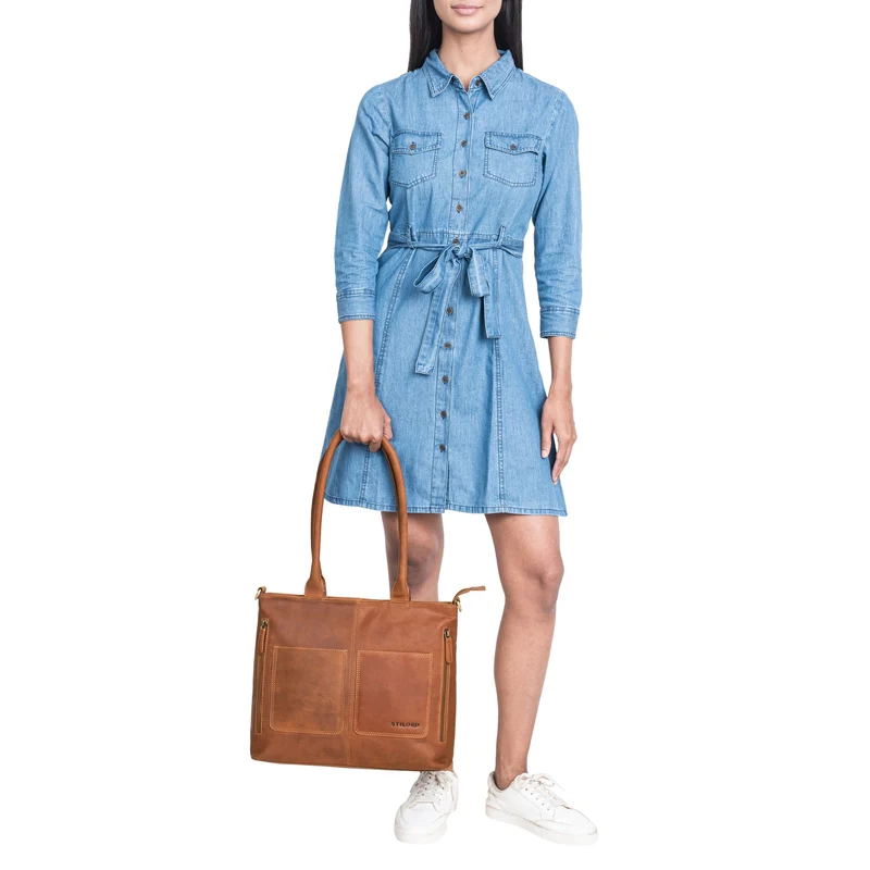 "Merry" 3in1 Vintage Shopper Leder Handtasche Damen Große Henkeltasche