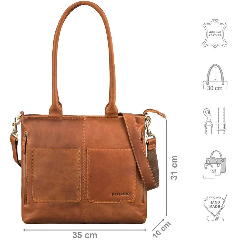 "Merry" 3in1 Vintage Shopper Leder Handtasche Damen Große Henkeltasche