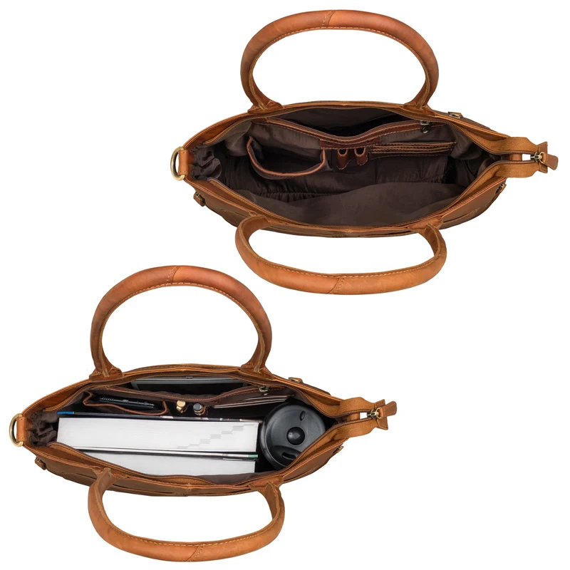 "Merry" 3in1 Vintage Shopper Leder Handtasche Damen Große Henkeltasche