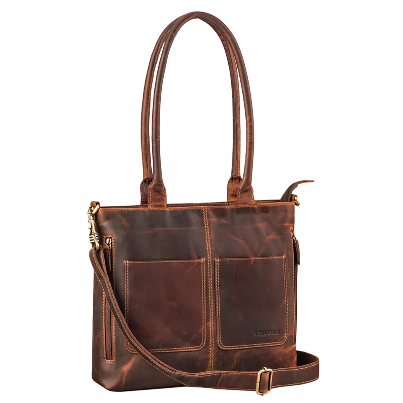 "Merry" 3in1 Vintage Shopper Leder Handtasche Damen Große Henkeltasche
