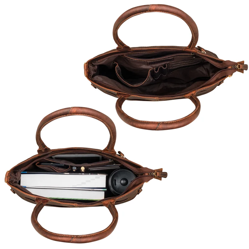 "Merry" 3in1 Vintage Shopper Leder Handtasche Damen Große Henkeltasche