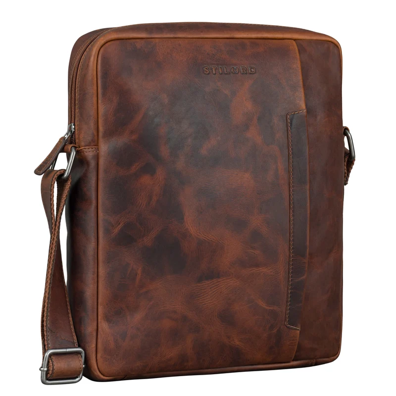 "Sergio" Ledertasche Herren Umhängetasche mittelgroß Tablet 11 Zoll
