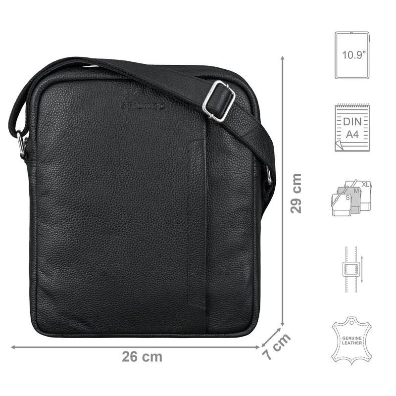 "Sergio" Ledertasche Herren Umhängetasche mittelgroß Tablet 11 Zoll